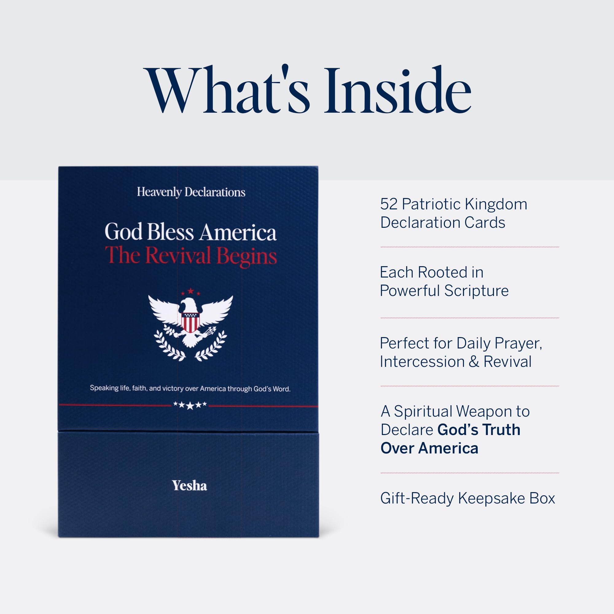 Christian Declaration Cards for America – 52 Patriotic Prayer Cards to Declare God’s Truth, Revival, and Restoration Over the Nation – Faith-Based Gift for Spiritual Awakening, Intercession, and Daily Inspiration