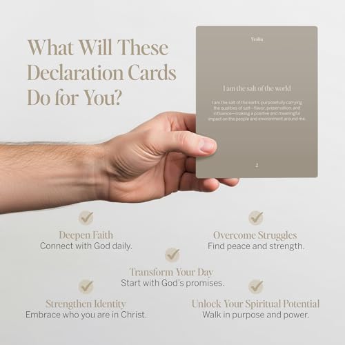 Christian Bible Verse & Affirmation Cards Box with Stand – 52 Daily Scripture Cards for Women & Men’s Prayer, Meditation, and Spiritual Growth – Inspirational Gift for Positive Faith and Encouragement