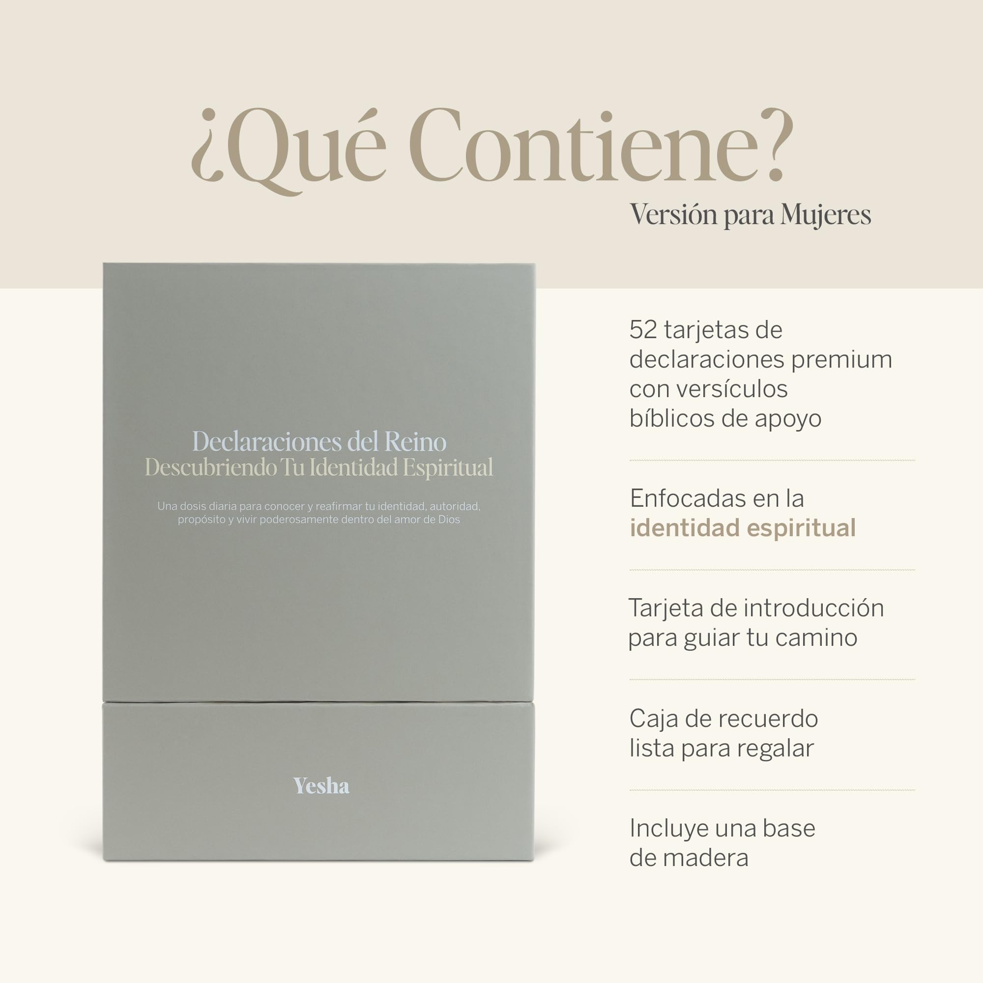 Yesha Set de Tarjetas Cristianas con Versículos y Afirmaciones para Mujeres – 52 Tarjetas Diarias para Oración, Meditación y Crecimiento Espiritual – Regalo Espiritual, Positivo y Motivador