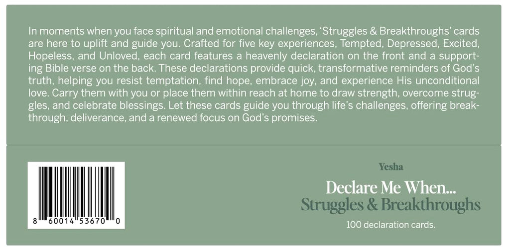 Christian Bible Verse & Declaration Cards – 100 Mini Scripture Cards for Spiritual Strength, Breakthrough, and Deliverance – Faith-Based Gift for Temptation, Depression, Hopelessness, and Inner Healing